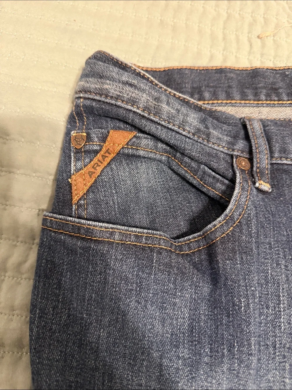 Ariat Men's M4 LowRise Boot Cut Mid/Dark Blue Jeans